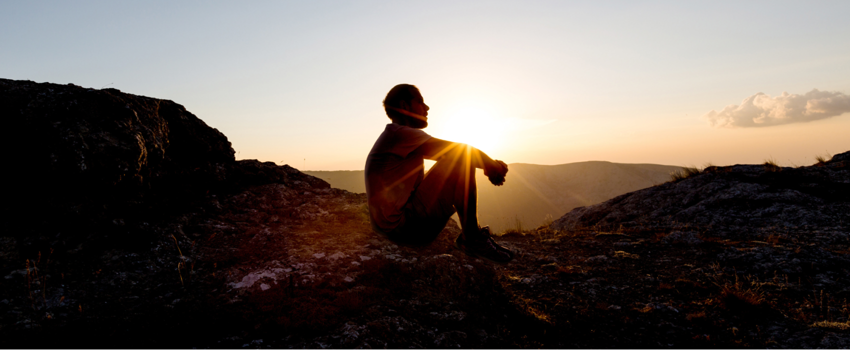 Man watching the sunset