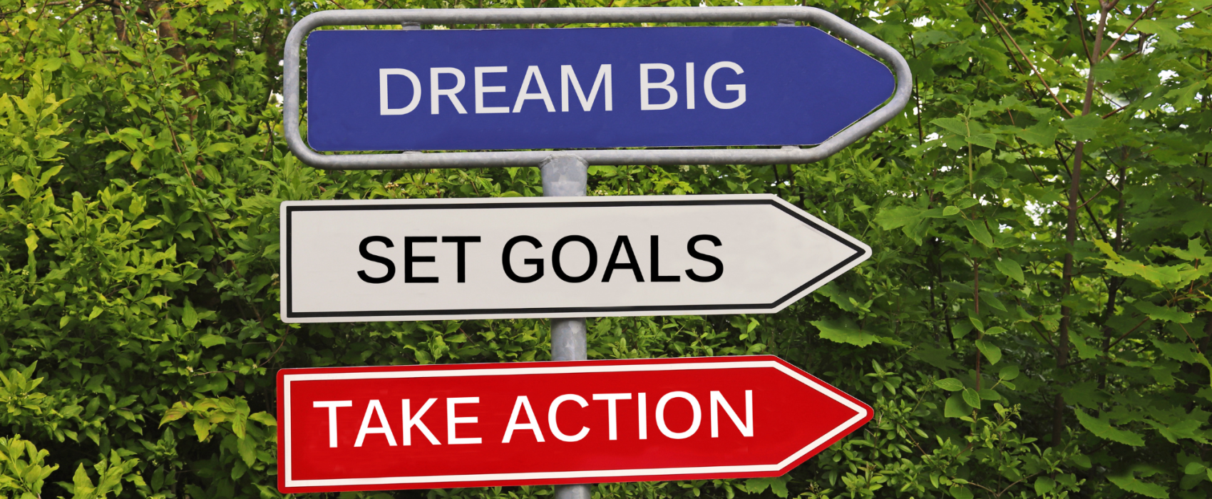 Dream big road sign